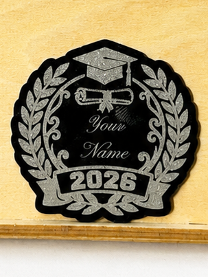 Custom Graduation Keepsake Keychain (Black Acrylic)