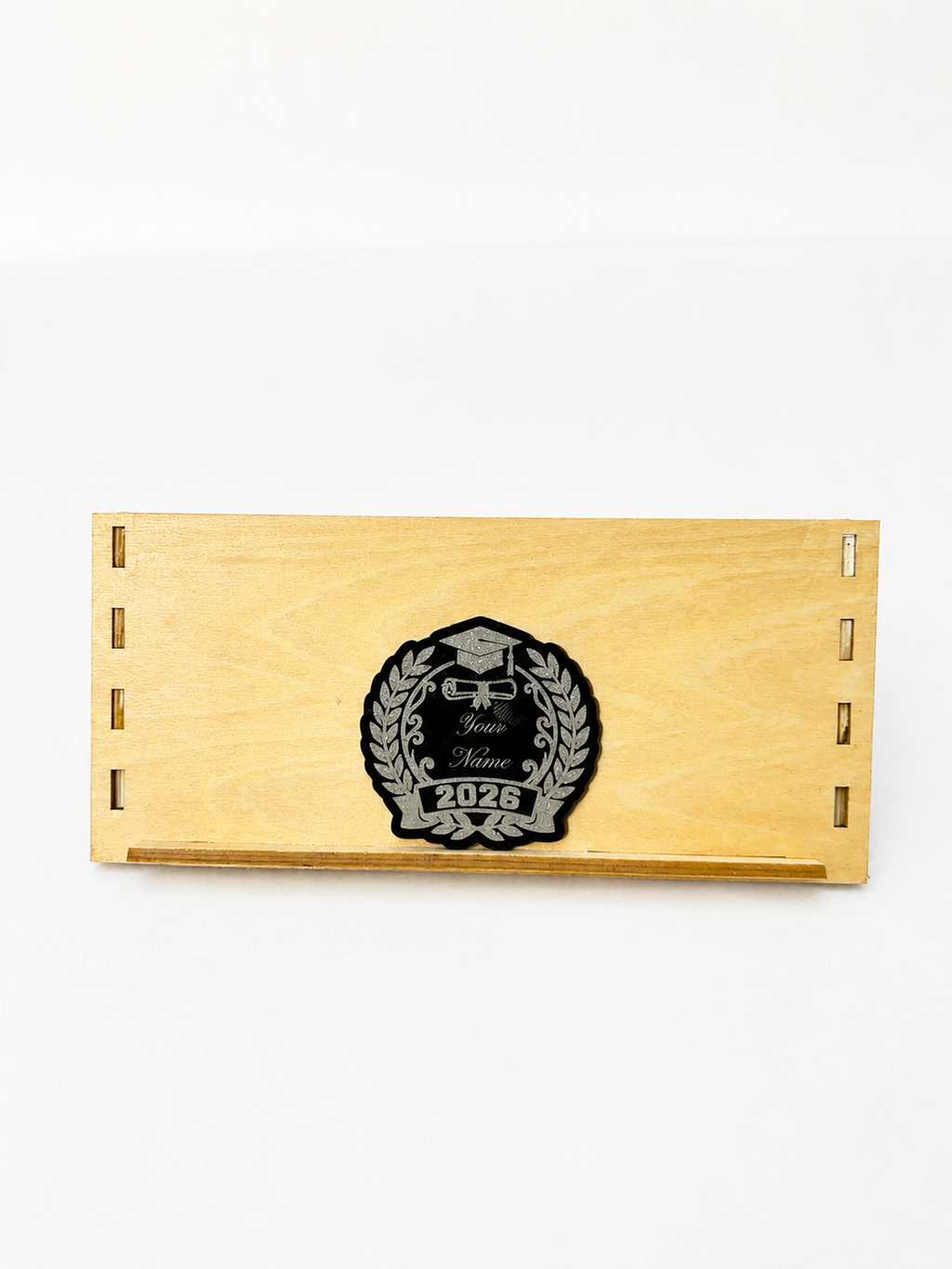 Custom Graduation Keepsake Keychain (Black Acrylic)