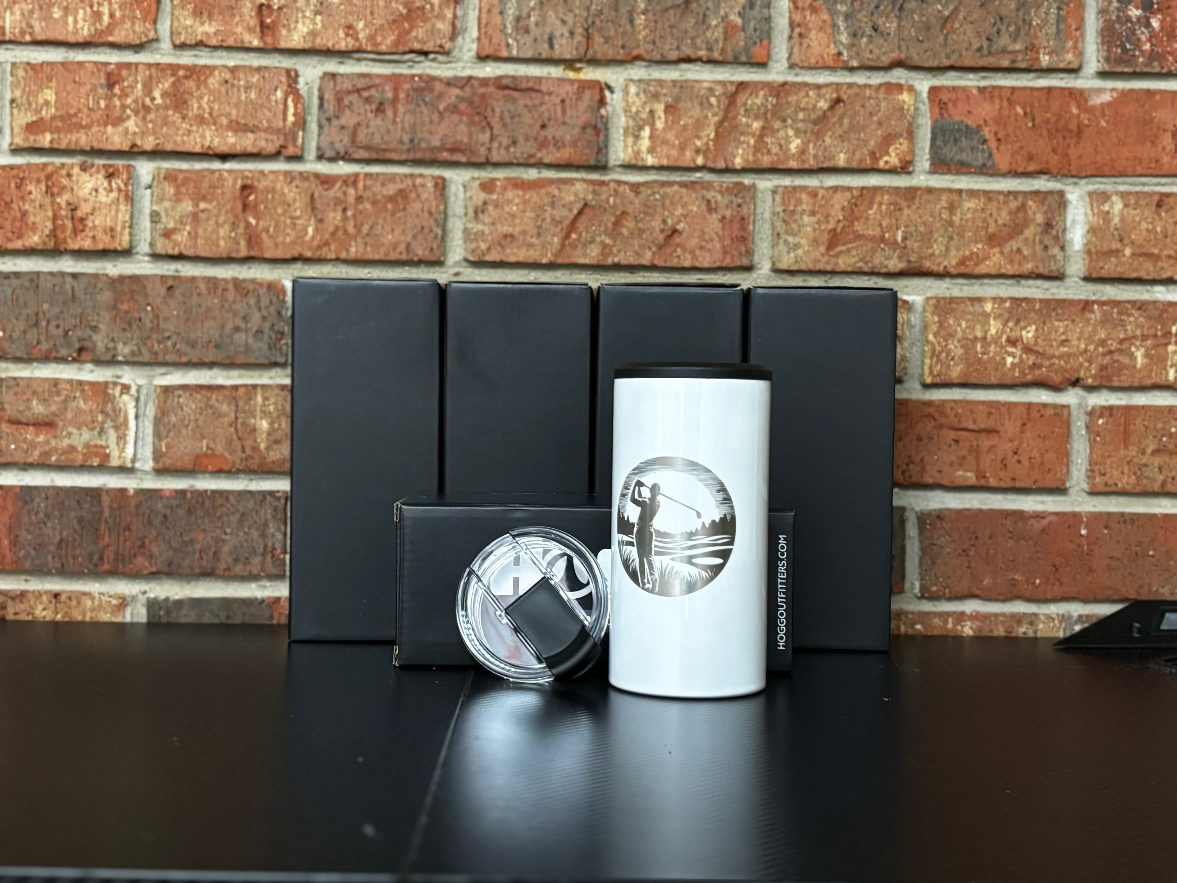 4 in 1 Hogg Can Cooler White w/ Golf Swing Design